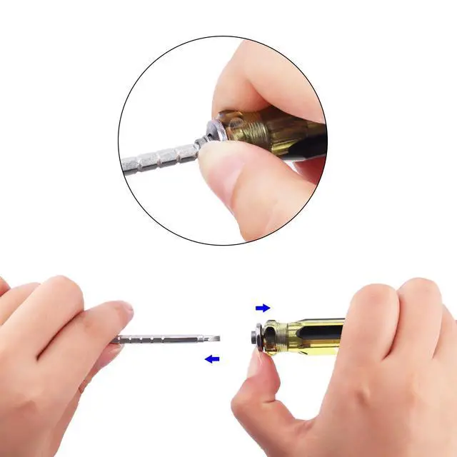 Alt view image 4 of 6 - small screwdriver with Reversible Magnetic Tips - Adjustable Length -#2 Phillips, Slotted 1/4 flat head and Phillips screw driver