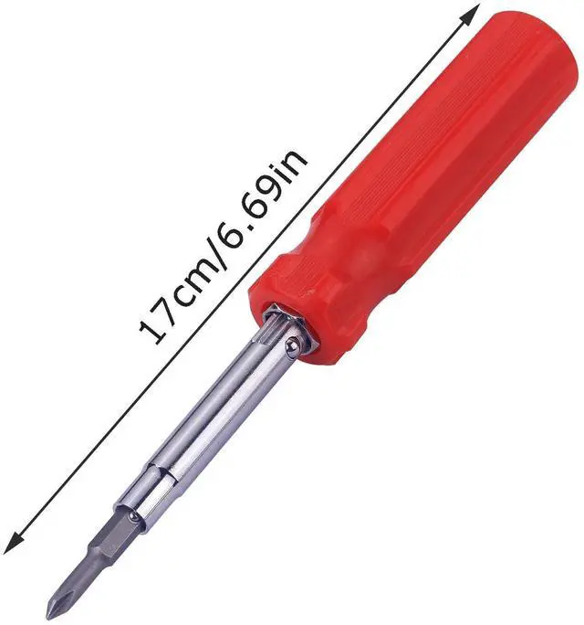 Alt view image 3 of 7 - 6-In-1 Flat Head & Phillips Reversible Screwdriver #1 And #2 Phillips, 3/16 And 5/16 Slotteds,1/4" & 5/16" Nut Driver Bit Tube Snap-on 6 In 1 Multifunctional Screwdriver