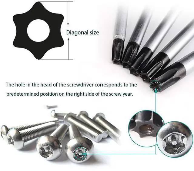 Alt view image 2 of 7 - Torx screwdriver set T6 T8 T9 T10 star screwdriver suitable for mobile phone/Mac/computer repair