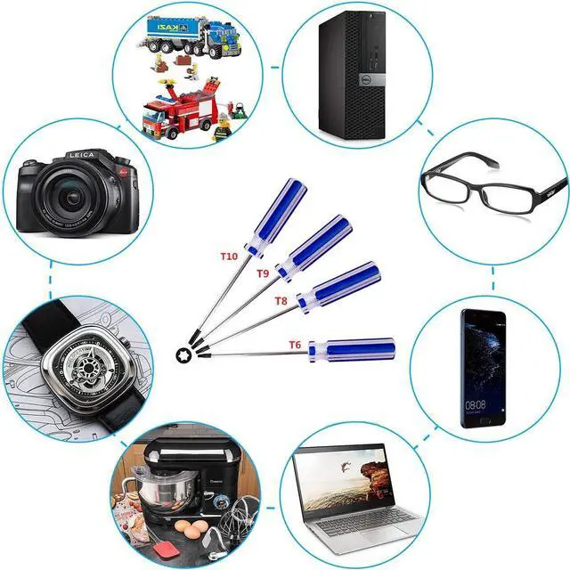Alt view image 5 of 7 - Torx screwdriver set T6 T8 T9 T10 star screwdriver suitable for mobile phone/Mac/computer repair