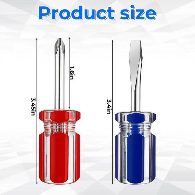 Alt view image 2 of 7 - 4PCS Short Screwdriver Set with Magnetic Tip, Flat and Cross Head Screwdrivers, Two-Color Small Handle Stubby Screwdriver, Compact Magnetic Tip Hand Tools for Tight Spaces DIY Home Car Electronics
