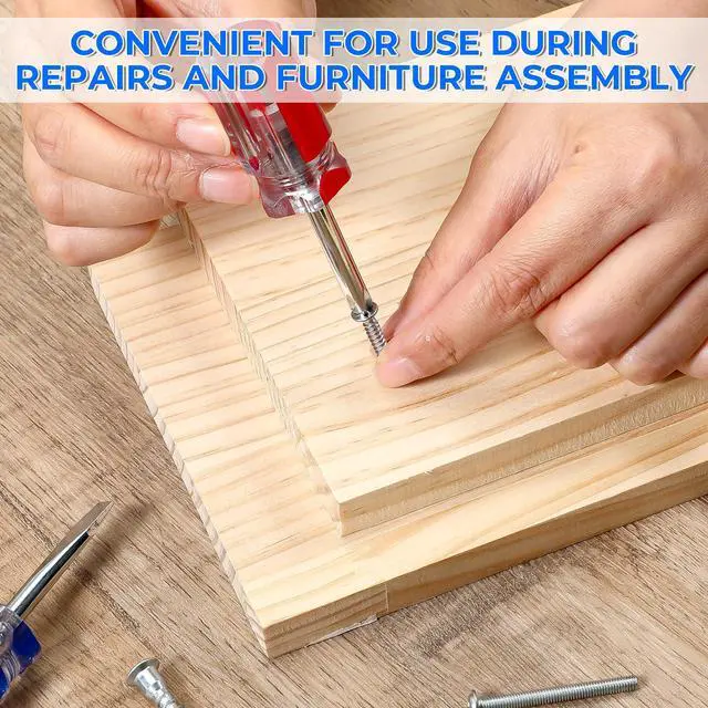 Alt view image 4 of 7 - 4PCS Short Screwdriver Set with Magnetic Tip, Flat and Cross Head Screwdrivers, Two-Color Small Handle Stubby Screwdriver, Compact Magnetic Tip Hand Tools for Tight Spaces DIY Home Car Electronics