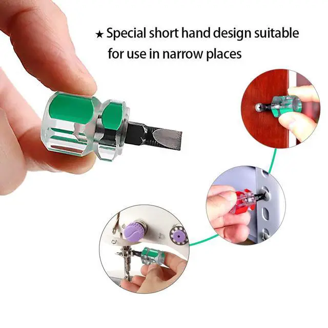 Alt view image 4 of 6 - Mini ultrashort flat head and Phillips small screwdriver set, sewing machine screwdriver tool concept