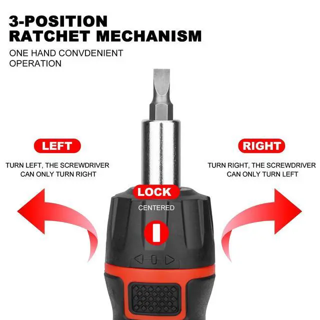 Alt view image 3 of 7 - 7-in-1 Stubby Ratcheting Screwdriver Set, Ratchet Short Screwdriver Set with Multi Bit Screw Driver Tool All in One, Chrome Vanadium Steel Shaft 3PCS Phillips and 3PCS Slotted