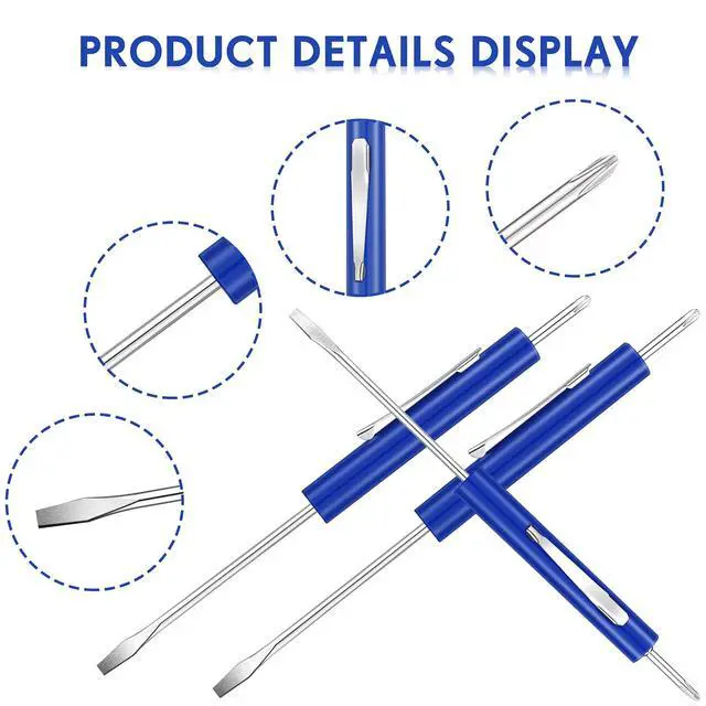 Alt view image 4 of 7 - 10 Pieces Pocket Screwdriver Set with Clip Double End and Slotted Blue Two Use Set Mini Pocket Screwdrivers for Mechanics, Electricians, Electronic Technicians, Assemblers