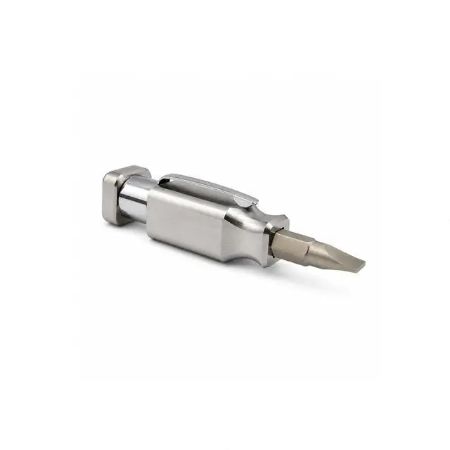 Alt view image 3 of 5 - Screwdriver with Magnet & Clip (Stainless Steel) Double Ended with Phillips, Flat Head