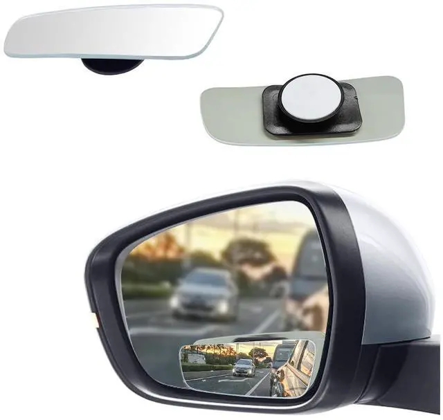 Main image of 2PCS Rectangle Blind Spot Mirror for Car, Frameless Adjustable Wide Angle Mirror, Universal Side Rear View Mirror, Stick-on Design, HD Glass Convex Mirror for Cars, Trucks, SUVs (Frameless)