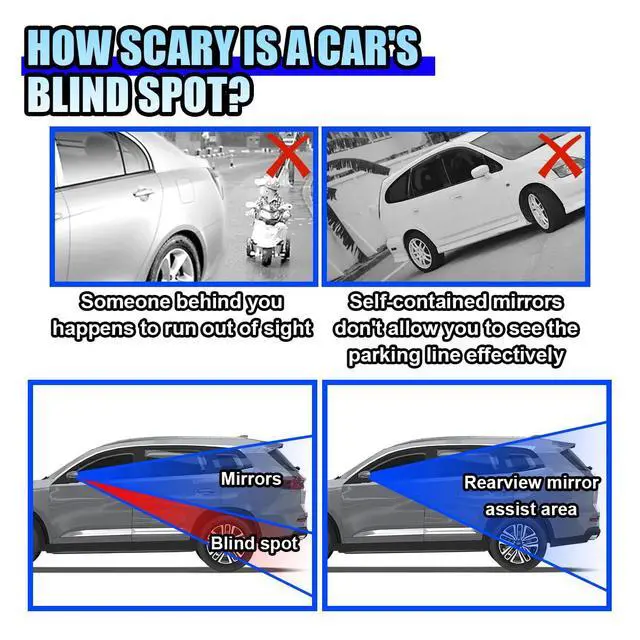 Alt view image 5 of 6 - 2PCS Rectangle Blind Spot Mirror for Car, Frameless Adjustable Wide Angle Mirror, Universal Side Rear View Mirror, Stick-on Design, HD Glass Convex Mirror for Cars, Trucks, SUVs (Frameless)