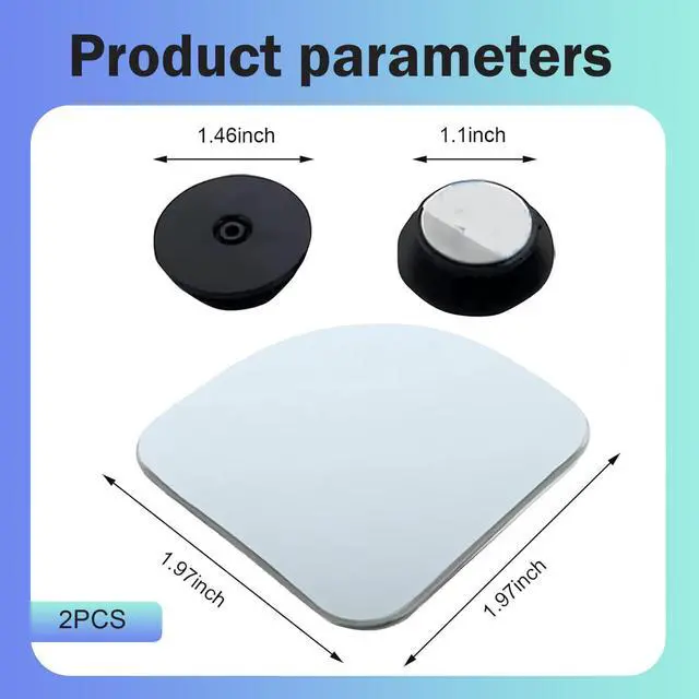 Alt view image 2 of 6 - 2PCS Blind Spot Mirror, Fan Shaped HD Blindspot Mirror with 360° Adjustment, Frameless Convex Rear View Mirror for Car, Van, SUV and Trucks
