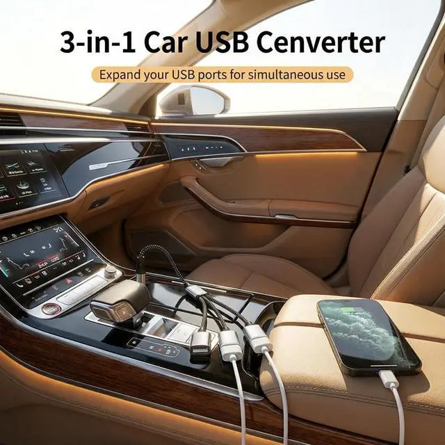 Alt view image 4 of 6 - USB Hub Splitter, USB A Male to 3-Female Splitter, Y-Splitter Type Cable for Laptop/PC, Nylon Braided Multi-Port Adapter for Keyboard, Mouse, Flash Drive, Charging & Data Sync (Not for Carplay)