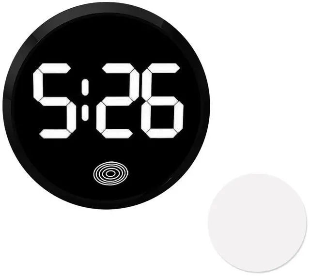 Main image of Car Digital Dashboard Clock, High Definition LED Luminous Clock with Touch Display, Alloy Mini Decorative Watch, Self-Adhesive Interior Watch for Car & Home & Office (White)