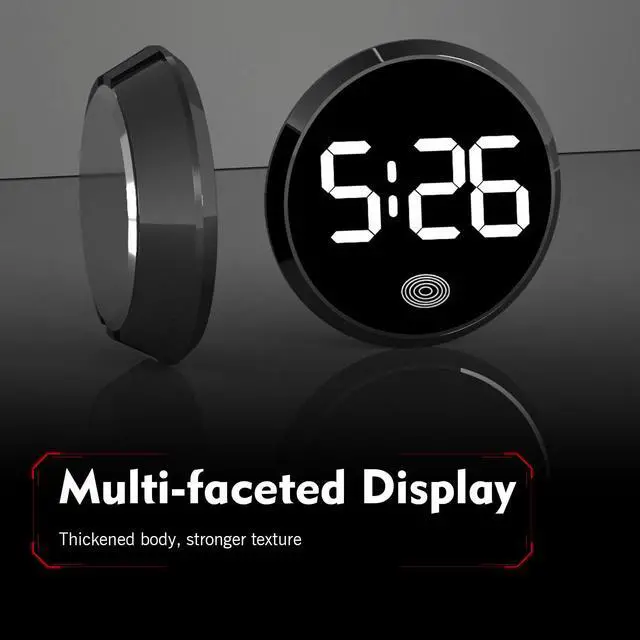 Alt view image 7 of 7 - Car Digital Dashboard Clock, High Definition LED Luminous Clock with Touch Display, Alloy Mini Decorative Watch, Self-Adhesive Interior Watch for Car & Home & Office (White)