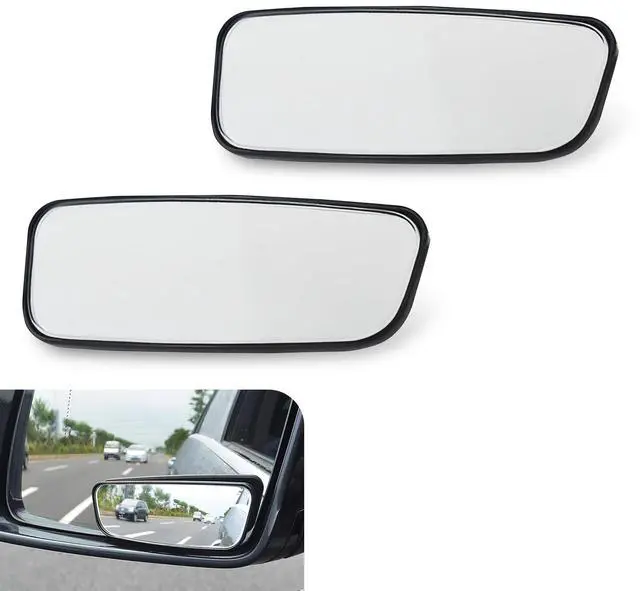 Main image of 2 PCS Blind Spot Mirrors, Rectangle Wide Angle Rear View Blindspot Mirrors, Adjustable Blind Spot Detection System Accessories, Universal for Cars, Trucks, SUVs (Black)