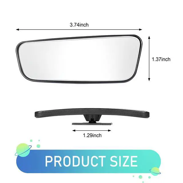 Alt view image 2 of 6 - 2 PCS Blind Spot Mirrors, Rectangle Wide Angle Rear View Blindspot Mirrors, Adjustable Blind Spot Detection System Accessories, Universal for Cars, Trucks, SUVs (Black)