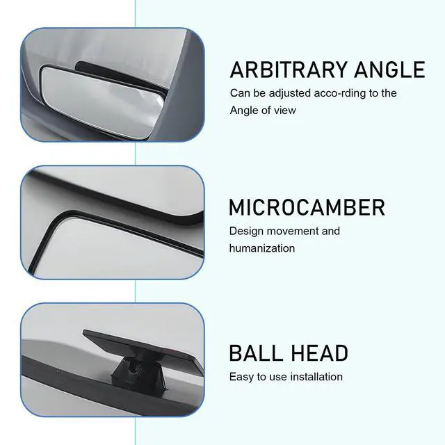 Alt view image 3 of 6 - 2 PCS Blind Spot Mirrors, Rectangle Wide Angle Rear View Blindspot Mirrors, Adjustable Blind Spot Detection System Accessories, Universal for Cars, Trucks, SUVs (Black)