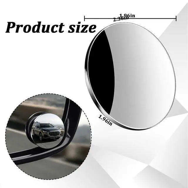 Alt view image 2 of 4 - 2 Pack Adjustable Convex Blind Spot Mirrors, Round | HD clear view, side rearview placement, wide-angle visibility, car exterior accessories