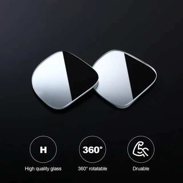 Alt view image 3 of 7 - 4 Pcs Blind Spot Automobile Car Mirror Glass Frameless Convex Mirror Blindspot Side Blindspot Rearview Wide-angled Rear View Mirrors with Adjustable Stick for Suv Trucks Car Accessories