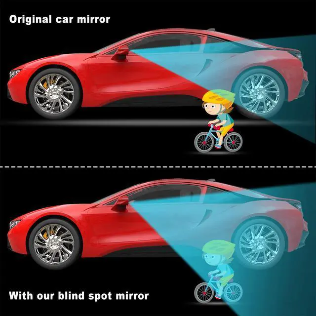 Alt view image 4 of 7 - 4 Pcs Blind Spot Automobile Car Mirror Glass Frameless Convex Mirror Blindspot Side Blindspot Rearview Wide-angled Rear View Mirrors with Adjustable Stick for Suv Trucks Car Accessories