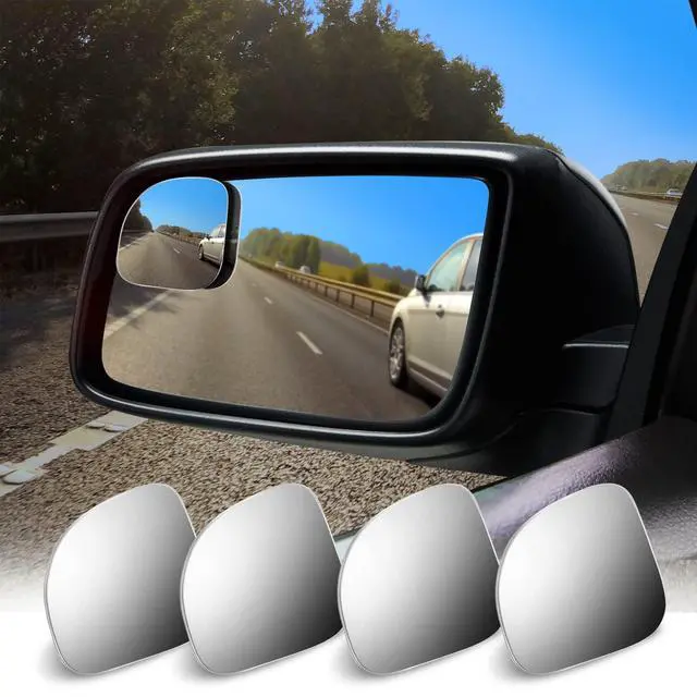 Alt view image 7 of 7 - 4 Pcs Blind Spot Automobile Car Mirror Glass Frameless Convex Mirror Blindspot Side Blindspot Rearview Wide-angled Rear View Mirrors with Adjustable Stick for Suv Trucks Car Accessories