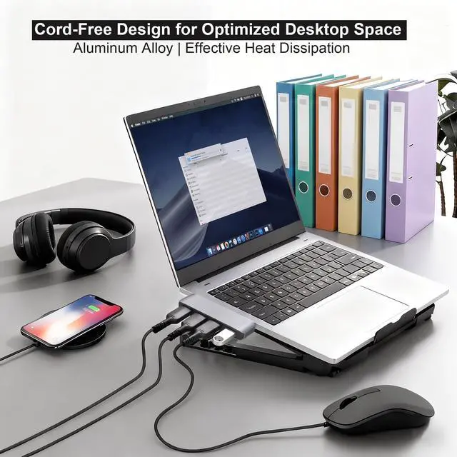Alt view image 6 of 7 - Left USB Hub,Cable-Free USB Splitter,Portable USB Hub for Laptop | One-hand Operation & Device Protection,Plug and Play,cordless integrated design,5Gbps data transfer