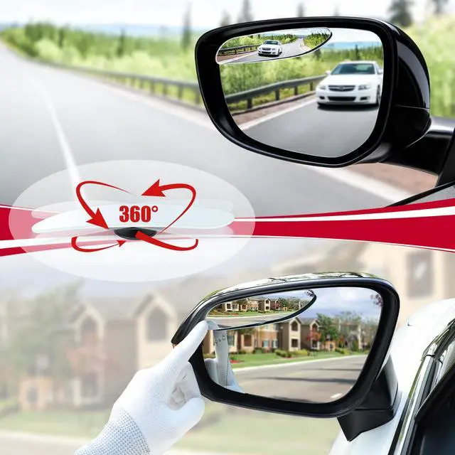 Alt view image 4 of 5 - Long Blind Spot Mirror, Strip HD Glass Frameless Convex Rear View Mirrors Exterior Accessories with Wide Angle Adjustable Stick for Car SUV and Trucks, Pack of 2