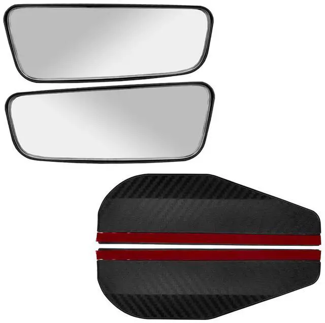 Main image of Rectangular Car Blind Spot Mirror with Rain Guard, Adjustable Convex HD Glass Side Rear View Mirrors, Universal Auto Exterior Wide Angle Auxiliary Mirror for SUVs Cars Trucks(4PCS)