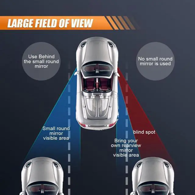 Alt view image 5 of 7 - Rectangular Car Blind Spot Mirror with Rain Guard, Adjustable Convex HD Glass Side Rear View Mirrors, Universal Auto Exterior Wide Angle Auxiliary Mirror for SUVs Cars Trucks(4PCS)
