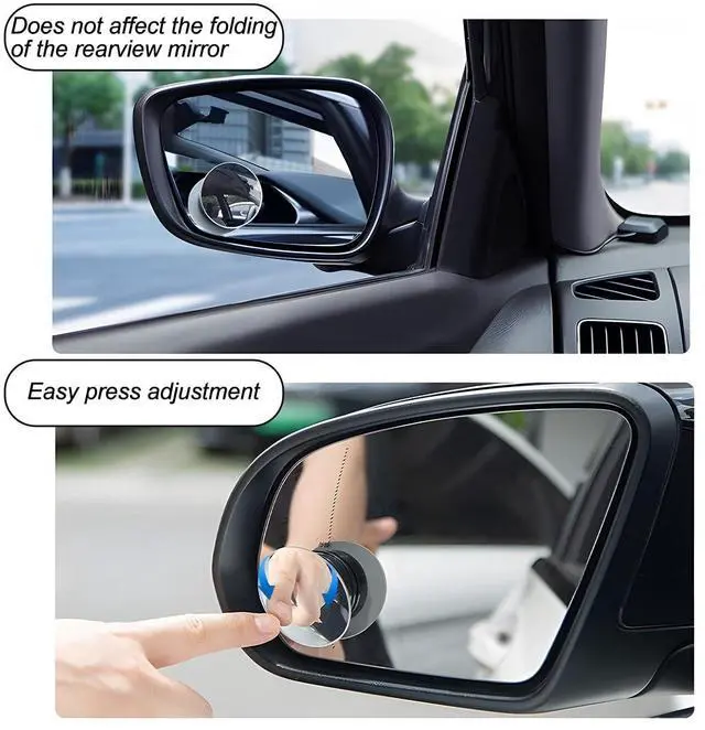 Alt view image 5 of 6 - 2PCS Car Blind Spot Mirrors, Round Shaped Wide Angle Vehicle Blindspot Glass Convex, Frameless Automotive Rearview Side Mirror Accessories, Universal for SUV, Sedan, Truck