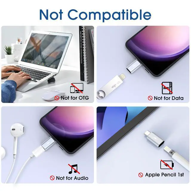 Alt view image 4 of 5 - Lightning to USB C Type C Adapter Cable, Not for Headphones/OTG, 1.8-2.2A 15W Fast Charging Data Sync, for iPhone 16 iPhone 15 Series iPad iPod AirPods, w Anti-Lost Holder