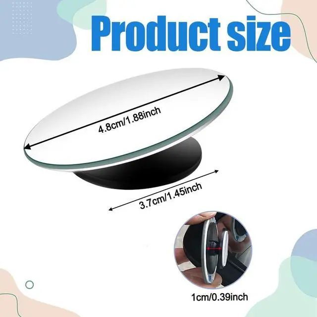 Alt view image 2 of 7 - 2PCS Blind Spot Mirror, Side View Mirror Blindspot, Frameless HD Glass Rear View Mirror with Wide Angle Adjustable Stick, Auto Accessories Round Convex Mirrors for Most Cars (Suction cup)