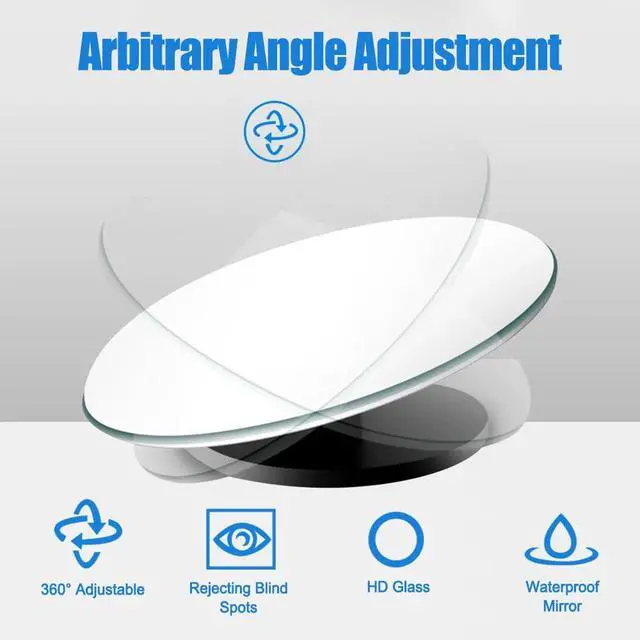 Alt view image 3 of 7 - 2PCS Blind Spot Mirror, Side View Mirror Blindspot, Frameless HD Glass Rear View Mirror with Wide Angle Adjustable Stick, Auto Accessories Round Convex Mirrors for Most Cars (Suction cup)
