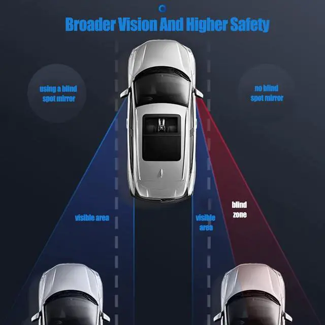 Alt view image 7 of 7 - 2PCS Blind Spot Mirror, Side View Mirror Blindspot, Frameless HD Glass Rear View Mirror with Wide Angle Adjustable Stick, Auto Accessories Round Convex Mirrors for Most Cars (Suction cup)