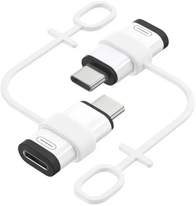 Main image of Lightning to USB-C Adapter for iPhone 17 16 15, Charge Only, 2 PCS | Not for Earphone/Portable Storage Devices/iPencil, Charging Only, Lightning Female to USB-C Male, For USB-C Phon, White/Black