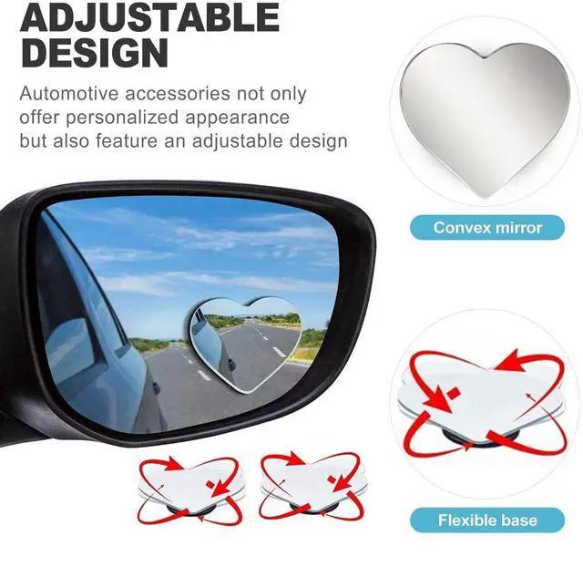 Alt view image 3 of 6 - 2 Pack Blind Spot Mirror for Car, HD Glass Convex Rear View Mirror, 360 Adjustable Wide Angle Round Stick On Mirrors, Universal Exterior Accessories for SUV Truck Van
