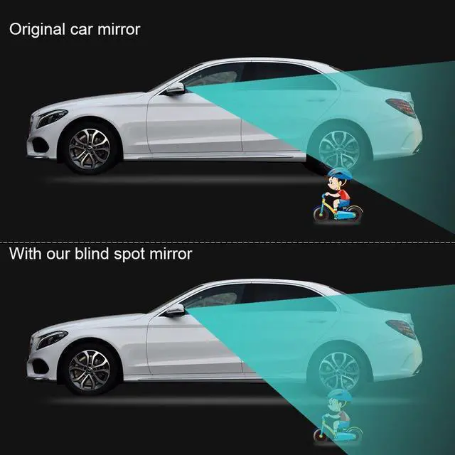 Alt view image 5 of 7 - Frameless Blind Spot Mirror for Cars - 2 Pack HD Glass Convex Rear View Mirror, 360° Rotate Sway Adjustable Side Mirror for SUV, Truck, Van - Driving Safety Accessories