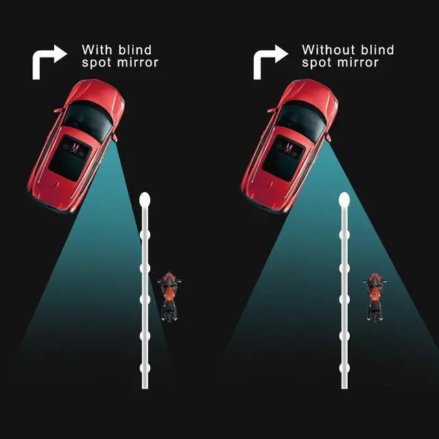 Alt view image 7 of 7 - Frameless Blind Spot Mirror for Cars - 2 Pack HD Glass Convex Rear View Mirror, 360° Rotate Sway Adjustable Side Mirror for SUV, Truck, Van - Driving Safety Accessories