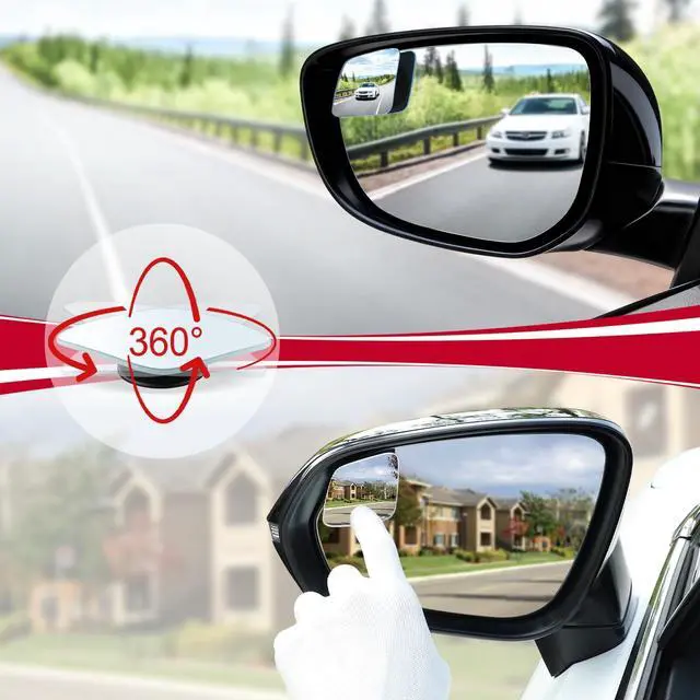 Alt view image 5 of 6 - Blind Spot MirrorRhombus Shaped HD Glass Frameless Convex Rear View Mirror with wide angle Adjustable Stick for Cars SUV and Trucks, Pack of 2