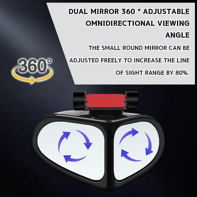 Alt view image 4 of 6 - Blind Spot Mirrors 2 PCS, Car Blind spot Mirror 360 Degree Rotatable Wide Angle Rear View Auxiliary, HD Glass Double Sided Adjustable Convex Safety Mirror for Vehicle Truck SUV Universal Black