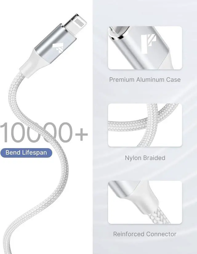 Alt view image 6 of 6 - USB C to Lightning Cable 6FT 2Pack, Power iPhone Charger Cord MFi Certified Braided Fast iPhone Type C Charging Cord Compatible with iPhone 14 13 12 Pro Max Mini X XS XR 11 Pro 8 Plus