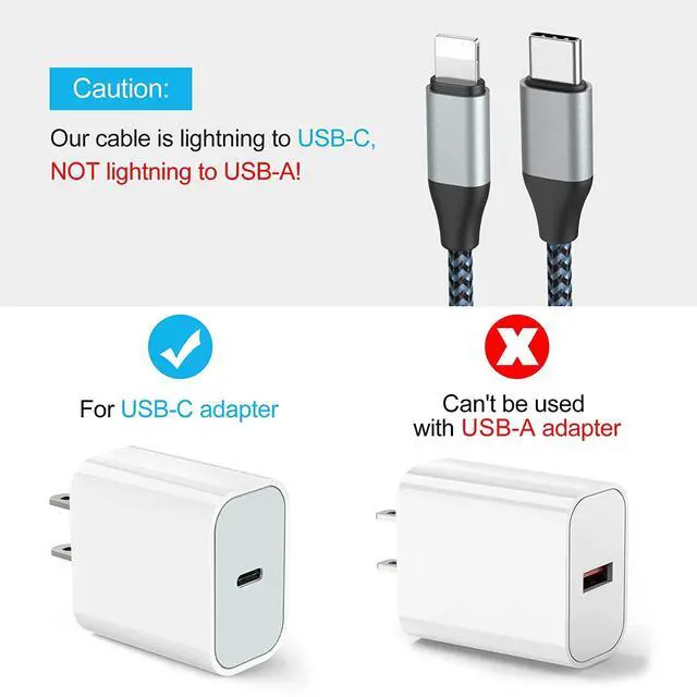 Alt view image 5 of 7 - USB C to Lightning Cable, 9.2FT 2Pack 20W MFi Certified iPhone Fast Charger Sync Nylon Braided Type C Charging Cord Compatible with iPhone 14/14Plus/13/13Mini/13ProMax/12/12Pro Max/11/11Pro/XS