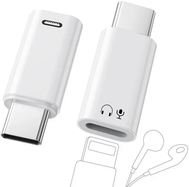 Main image of (New Combo) Lightning to USB C Adapter Compatible with iPhone 17/16/15 | 1×48kHz/16bit Hi-Fi Audio Headphone Adapter with Line Control + 1×27W Fast Charging Lightning to USBC Adapter with 3A Limit