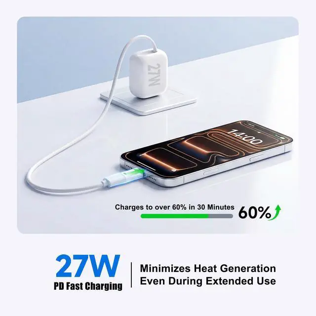 Alt view image 5 of 7 - (New Combo) Lightning to USB C Adapter Compatible with iPhone 17/16/15 | 1×48kHz/16bit Hi-Fi Audio Headphone Adapter with Line Control + 1×27W Fast Charging Lightning to USBC Adapter with 3A Limit