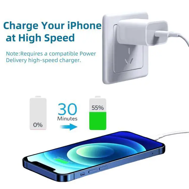 Alt view image 2 of 6 - USB C to Lightning Cable 10FT 1 Pack, 27W Fast Charging Cord for iPhone | MFi Certified 10FT USB C to Lightning Cable with 27W PD fast charging, durable long cord for home, office and travel