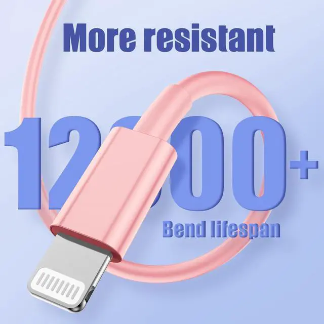 Alt view image 6 of 7 - 4Pack USB C to Lightning Cable 6FT, Fast Charging Cord for iPhone 14 | Replacement for Apple Original Charger Cable for iPhone 14 13 12 11 Pro 11 XS MAX XR 8 7 6s Plus,Pink