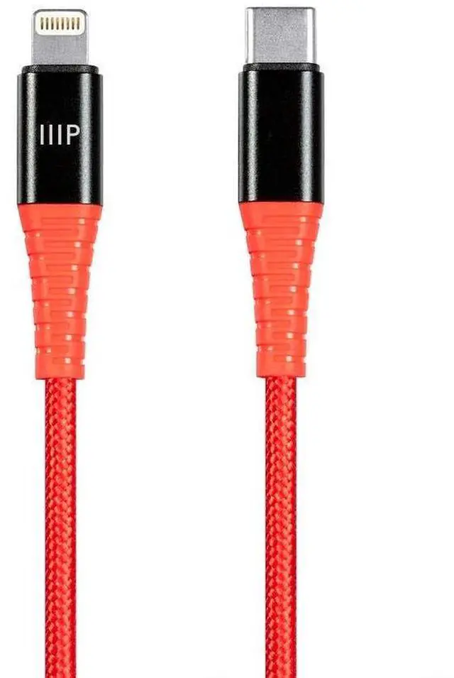 Main image of Durable Apple MFi Certified USBC to Lightning Cable - Fast Charging, Flexible, Kevlar-Reinforced Nylon-Braided Jacket, iPhone 13, Pro, Pro Max, AirPods Pro, 6 Feet, Red - AtlasFlex Series