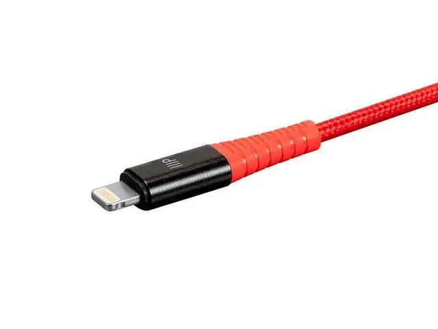 Alt view image 3 of 6 - Durable Apple MFi Certified USBC to Lightning Cable - Fast Charging, Flexible, Kevlar-Reinforced Nylon-Braided Jacket, iPhone 13, Pro, Pro Max, AirPods Pro, 6 Feet, Red - AtlasFlex Series