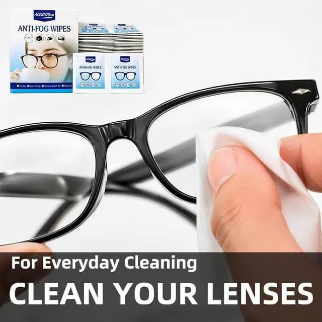 Alt view image 5 of 6 - Anti-Fog Wipes for Glasses, 100 Pre-Moistened Lens Cleaners | Ideal for Eyeglasses,Goggles,Cameras,Screens. Ammonia-free, Scratch-free Individually Wrapped Wipes Safe on AR Coatings.