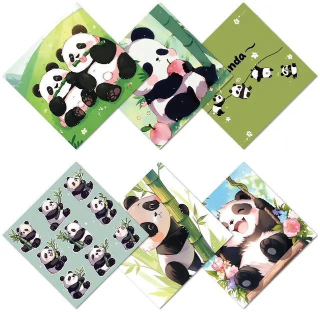 Main image of 6 Packs Cute Panda Glasses Cleaning Cloth Microfiber Cloth Soft Multi-Color Cleaner Sunglasses Reusable Thicken Wipes Clothes for Eyeglasses Camera Cell Phone Lens Screens 6 x 6 Inch