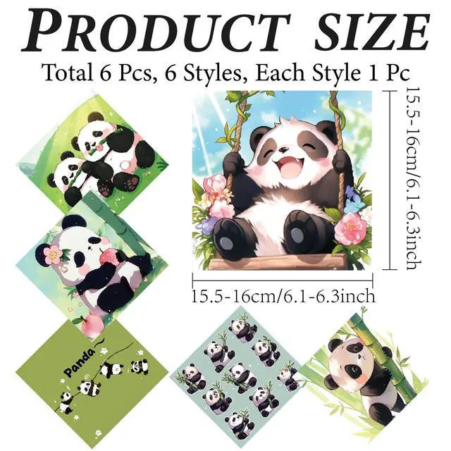 Alt view image 2 of 6 - 6 Packs Cute Panda Glasses Cleaning Cloth Microfiber Cloth Soft Multi-Color Cleaner Sunglasses Reusable Thicken Wipes Clothes for Eyeglasses Camera Cell Phone Lens Screens 6 x 6 Inch