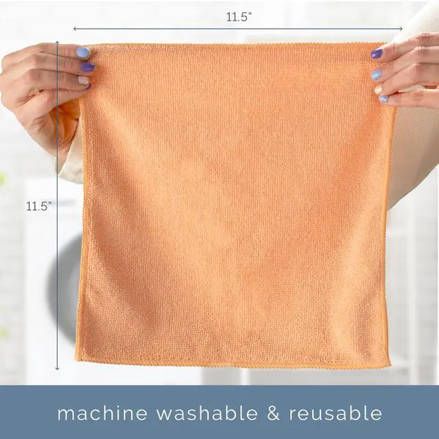 Alt view image 6 of 6 - Microfiber Cleaning Cloth, 50 Pack, 11.5" x 11.5", Assorted Colors | Cleaning Cloth for Home and Car, Reusable and Multi-Purpose Cleaning Rags, Machine Washable